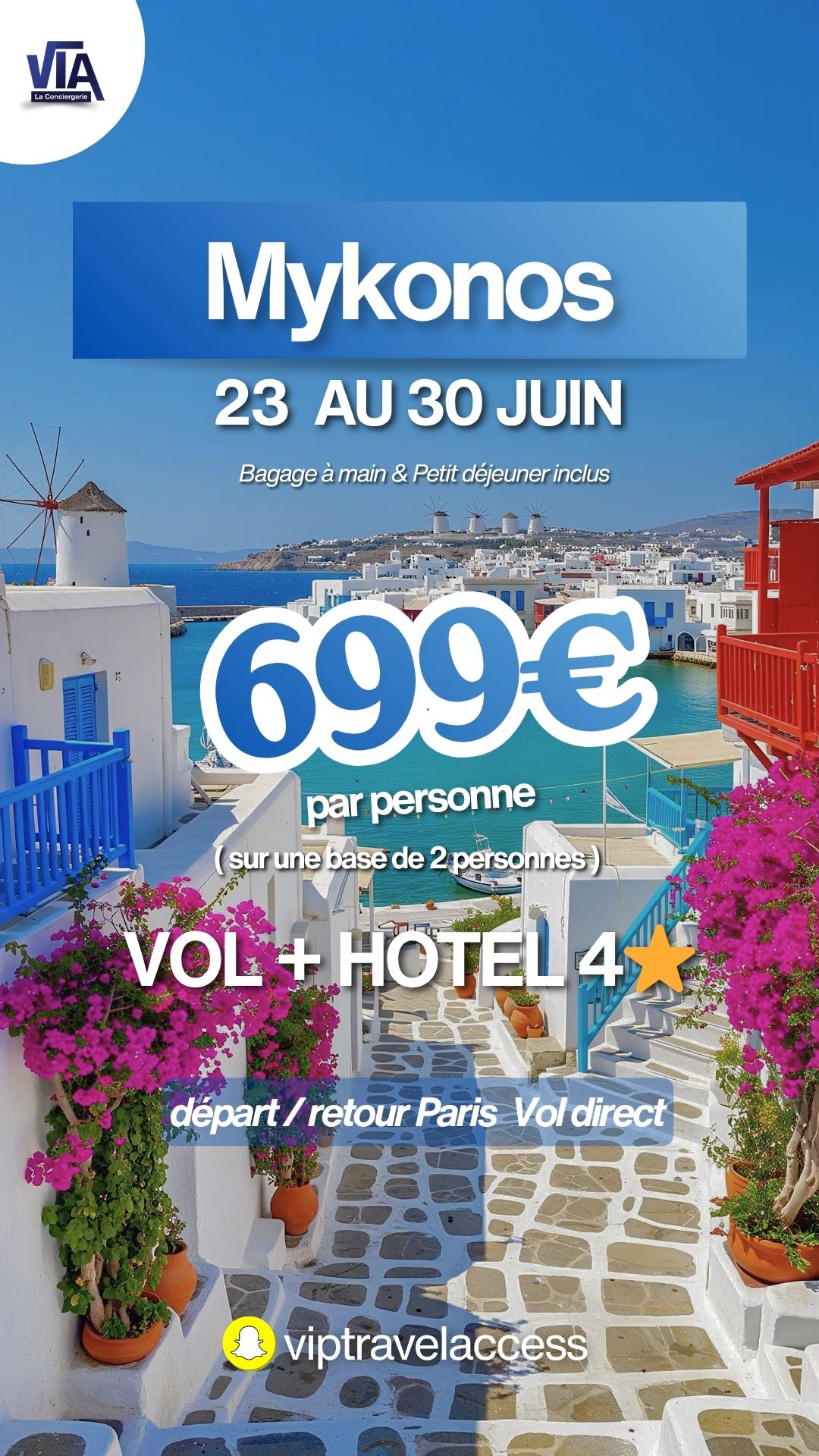 Flyer de l'offre VIP Travel Access pour Mykonos
